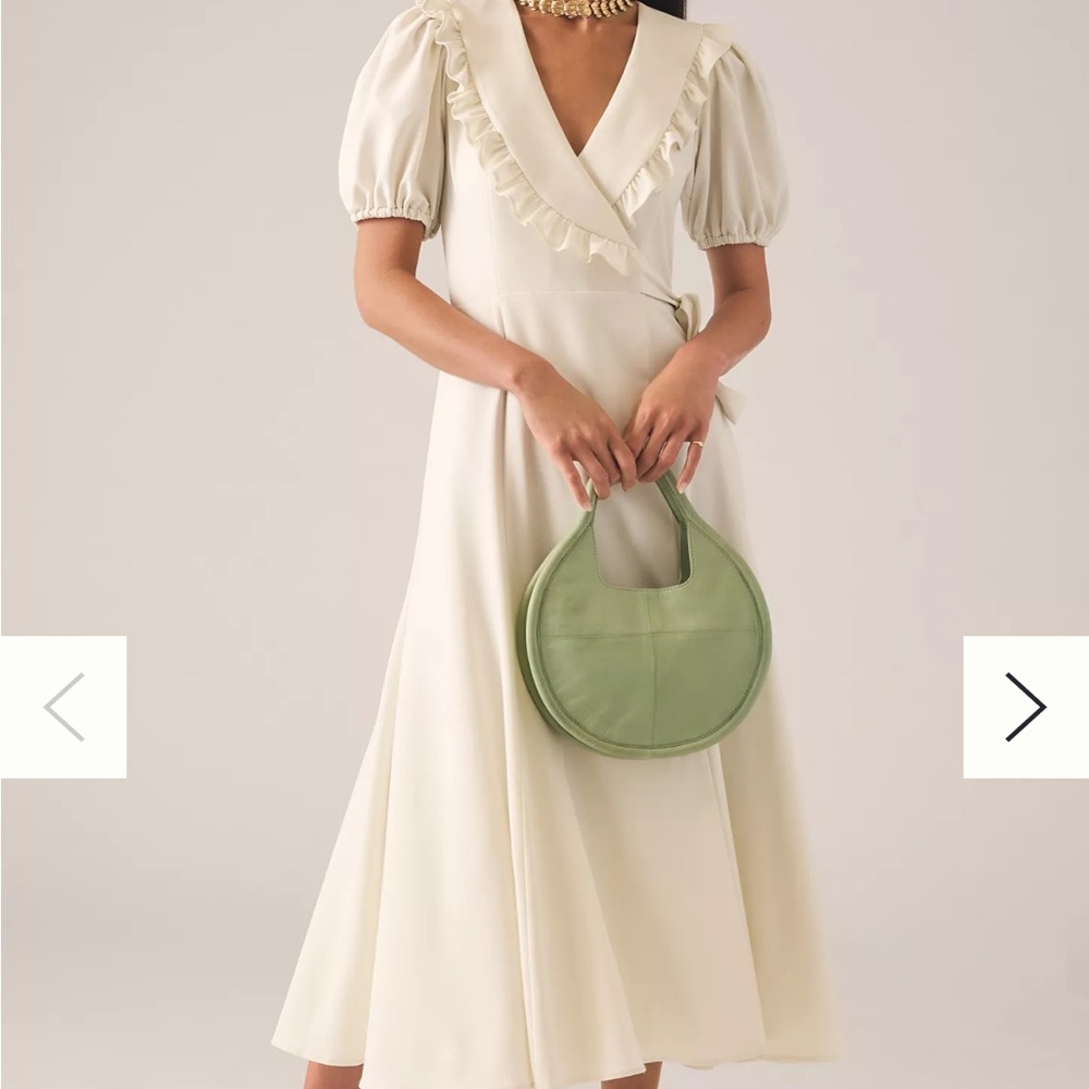 Elegant Cream Wrap Dress